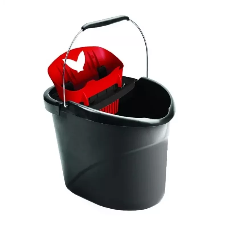 Secchio con strizzatore per mocio Vileda 157870 — nero, 10 L, compatibile con Ultramax & Ultramax XL, 380×300×380 mm