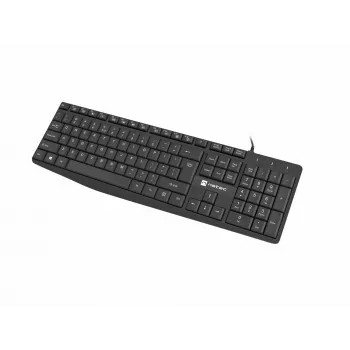 Tastiera full-size con filo NATEC NAUTILUS NKL-1950 — USB, QWERTY US International, 105 tasti, nero