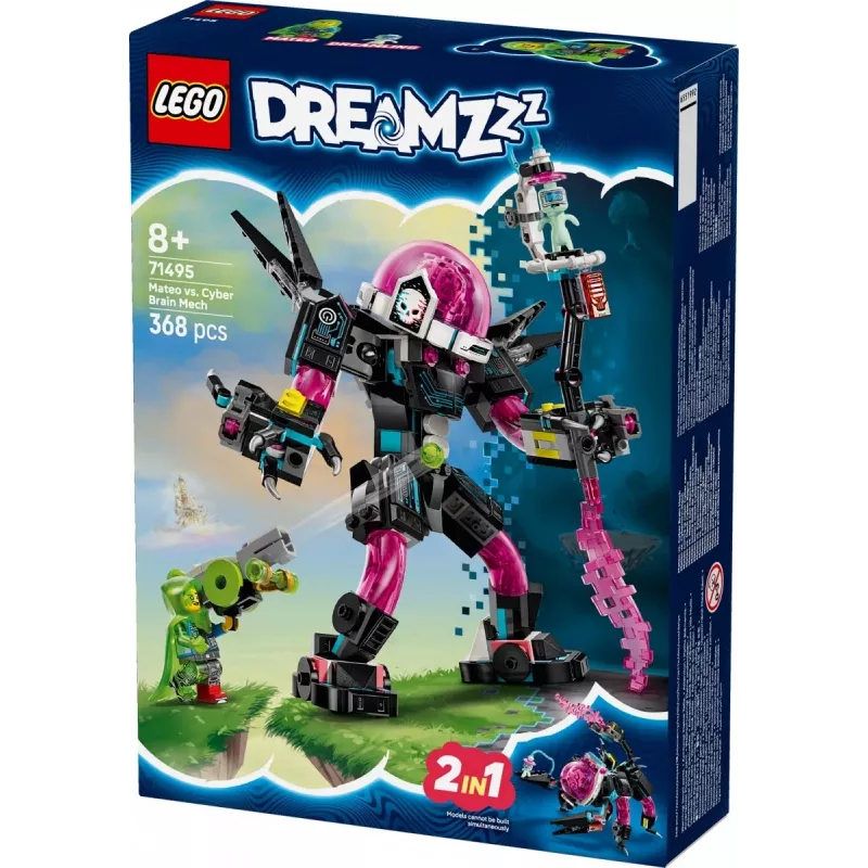 Giocattolo da costruzione LEGO 71495 Mateo vs. Cyberbrain Mech – set di gioco con minifigure e mech da costruire