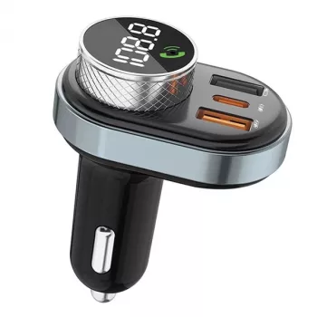 Vivavoce Awei C-843 Bluetooth 5.0 con trasmettitore FM, connettori USB e USB-C
