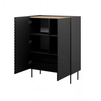 Scaffale Cama Meble ONDA 2D2SZ libreria 98×45×127 cm nero