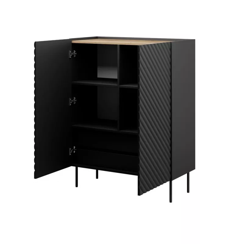 Scaffale Cama Meble ONDA 2D2SZ libreria 98×45×127 cm nero