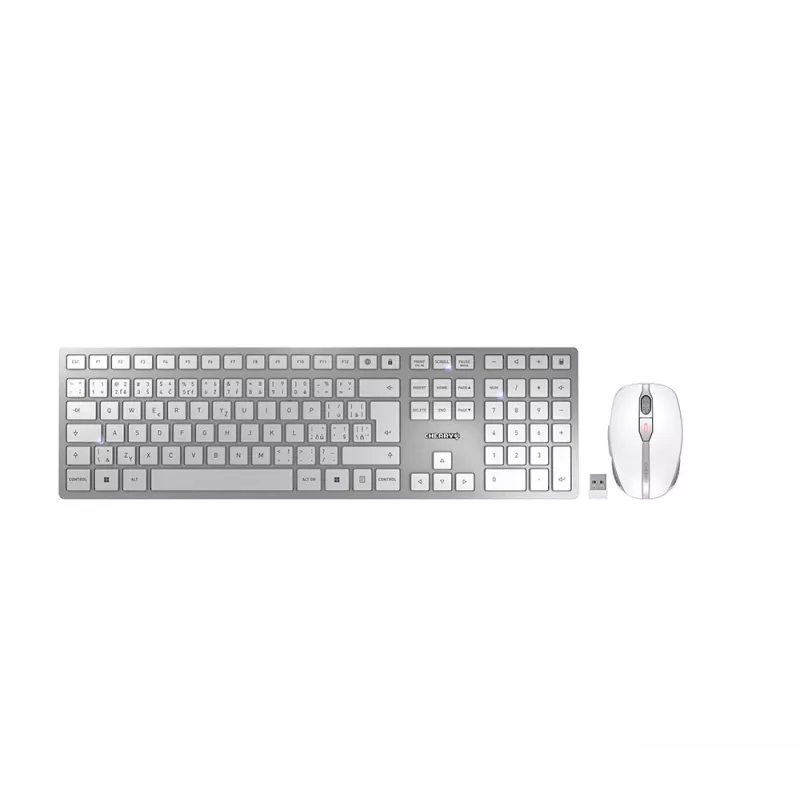 CHERRY DW 9100 tastiera mouse inclusi universale RF wireless + Bluetooth ceco, slovacco argento