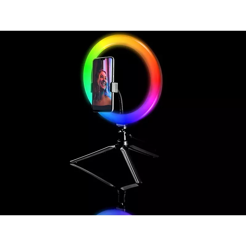 Ring light RGB 26 cm con stativo