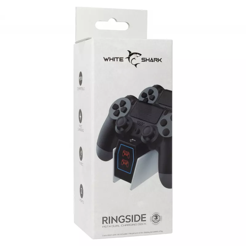 Stazione di ricarica White Shark PS4-0417 Dual-Ladestation per controller PS4