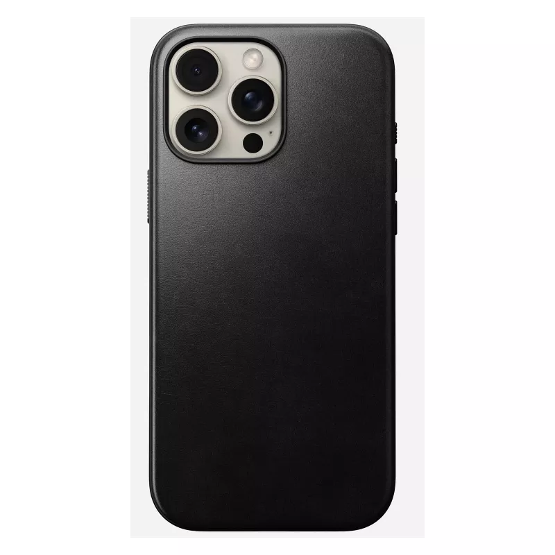 Custodia per smartphone Nomad Modern Leather Case per iPhone 16 Pro Max, 6,9 pollici (17,5 cm), nero, pelle+PC+TPU