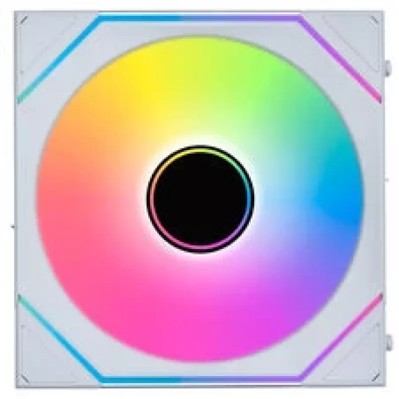 Ventola Lian Li UNI FAN SL-INF Wireless ARGB PWM Reverse Blade 140 mm, bianca
