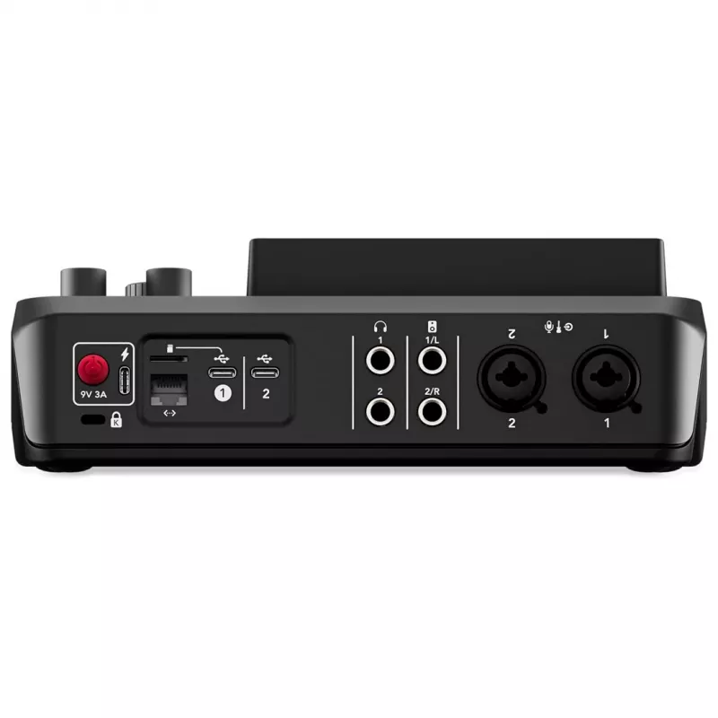 Controller da studio RØDE Caster Duo nero — 2 combo XLR/TRS, 2 uscite line TRS, 48 kHz, 24 bit, touchscreen, Wi-Fi, Bluetooth