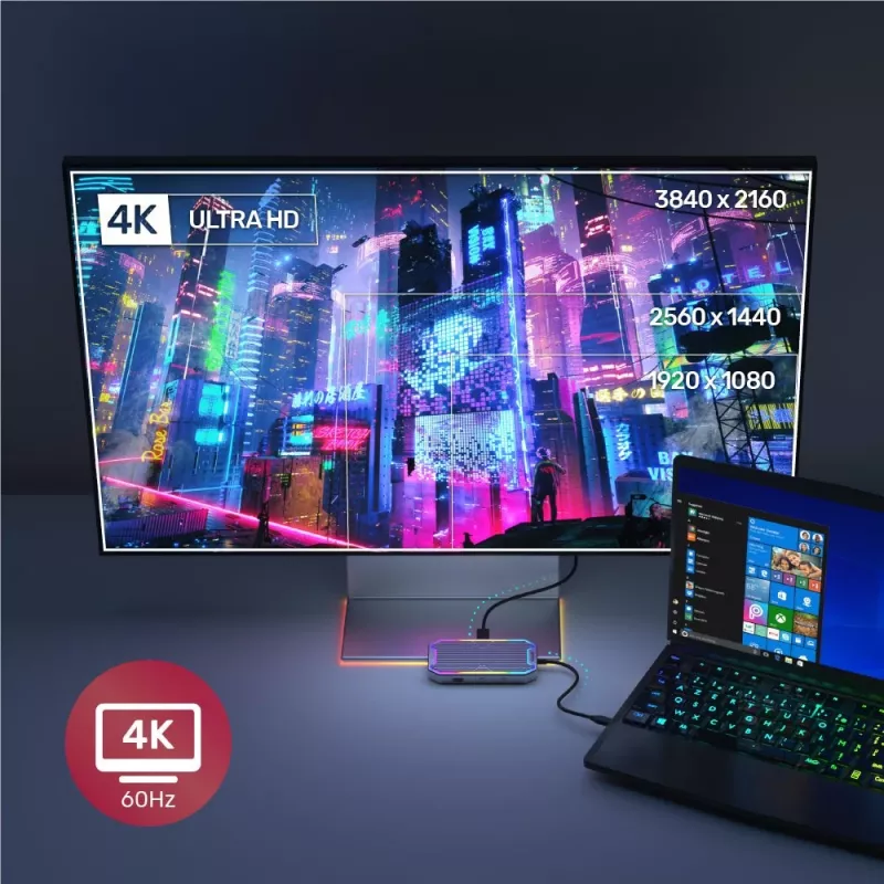 Unitek uHUB S7+ D1029A hub USB-C, USB 3.2 Gen 2 10 Gbps, HDMI 2.0, Gigabit RJ45, audio da 3,5 mm, 100 W, grigio