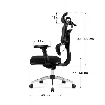 Sedia da ufficio girevole mark adler Expert 4.9 modello 5701-65776 — mesh, poggiatesta regolabile, supporto lombare, altezza seduta 44–52 cm, carico max 150 kg