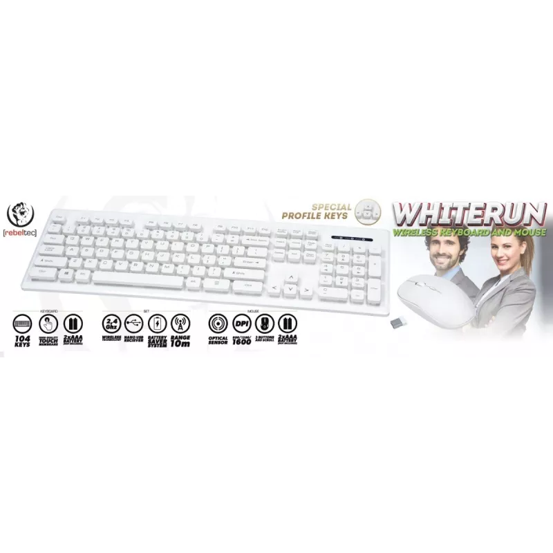 Rebeltec set tastiera e mouse wireless Biae Whiterun