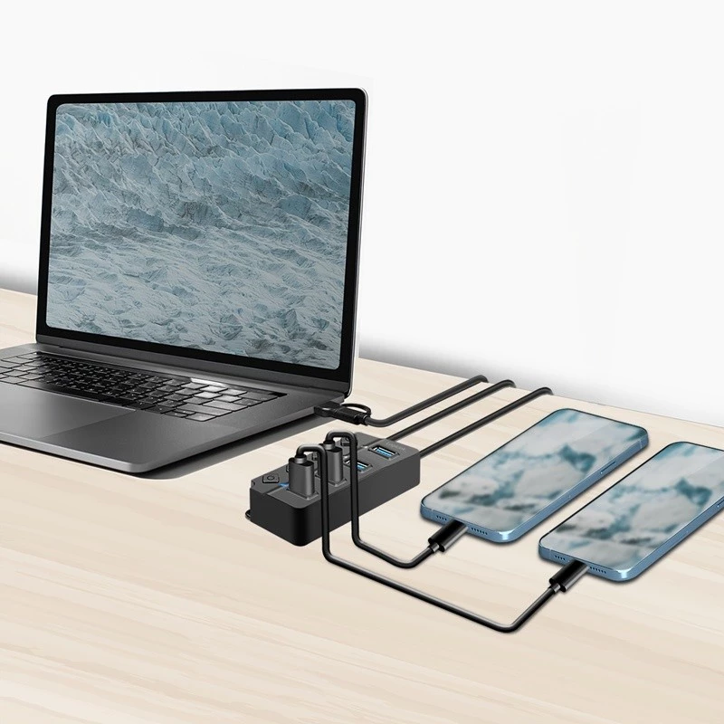 Hub USB 3.2 Gen1, 4x USB-A interruttore on/off