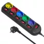Ciabatta Maclean MCE204M 1,5 m 5 uscite AC per interni nero, multicolore