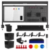 Pannello divisorio / organizer per scrivania Ergo Office, carico max. 10 kg, lavagna bianca, larghezza 1116 mm, nero, ER-301 B