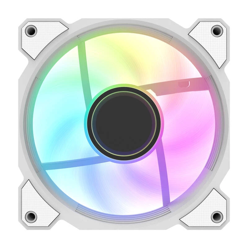 Ventola di raffreddamento Darkflash DR08 (bianco) — ventola per case/CPU, modello DR08 bianco, singola ventola da 120 mm