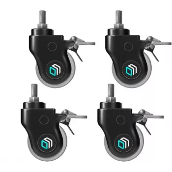 Set di rotelle per supporto display signage ONKRON AWL75-B, 4 pezzi, plastica e gomma, nero/bianco