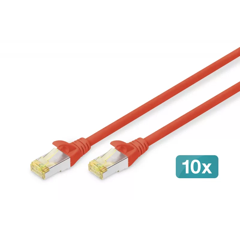 Digitus DK-1644-A-020-R-10 Cavo patch CAT 6A S/FTP 2 m, rosso, confezione da 10