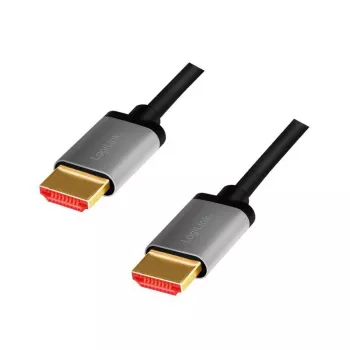 LogiLink - Ultra High Speed - cavo HDMI con Ethernet - HDMI maschio a HDMI maschio - 1 m - tripla schermatura - grigio, nero - supporta 8K 60