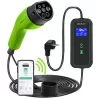 Caricabatterie mobile EV Qoltec regolabile 2in1 Type2 | 3.5kW | 230V | Wi-Fi | LCD | portatile | wallbox | 5m
