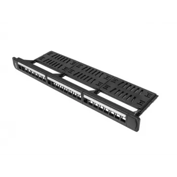 Patch panel 1U LANBERG PPKS-1124-B, 24 porte, 1U, ABS, nero, 482,6×44,5×154 mm