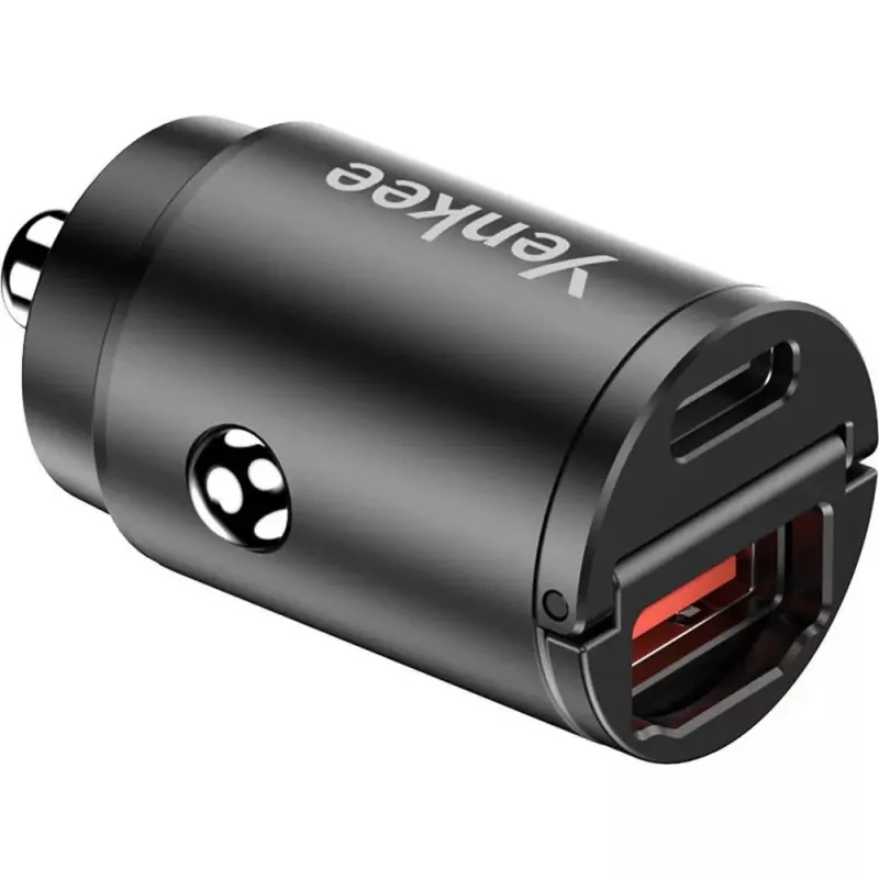 Caricabatterie da auto YENKEE CAR 02 Power Delivery 30W con porte USB-A e USB-C