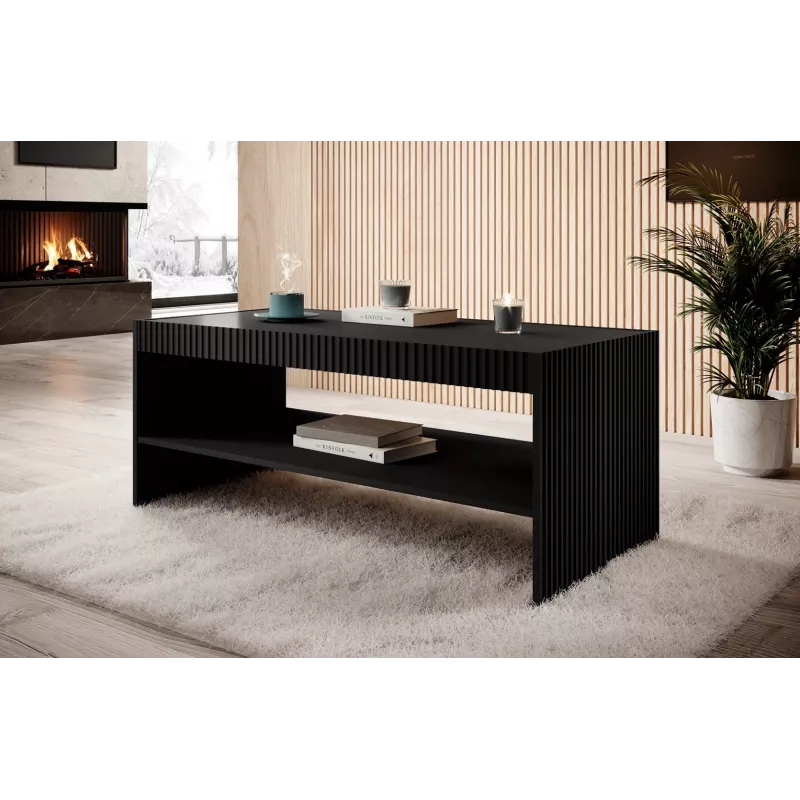 PAFOS Panca / Tavolo 120x60x50 cm nero opaco