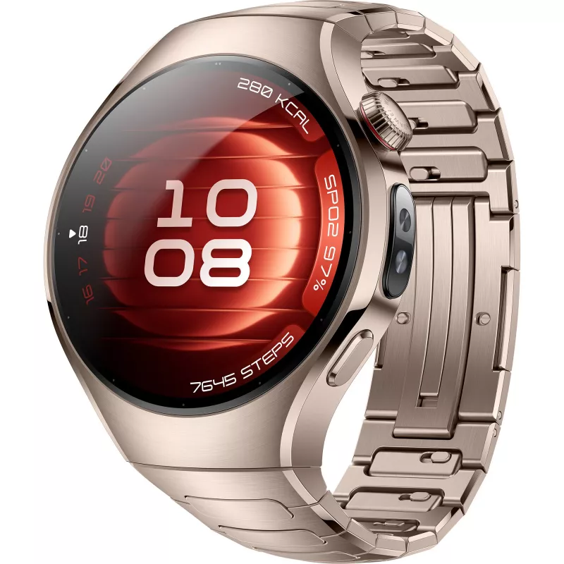 Orologio smart Huawei WATCH 5 42 mm, 1,38" AMOLED, eSIM, cinturino in titanio Sand Gold