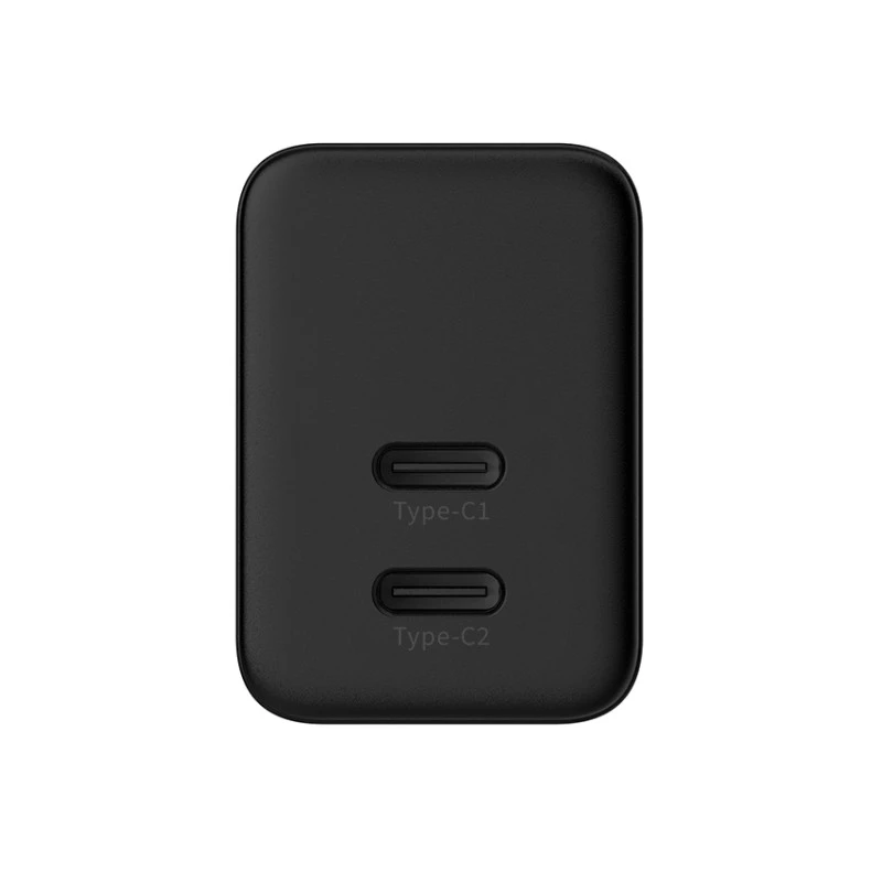 Caricabatterie da parete Crong Ultra Compact GaN 35W PD 3.0 2x USB-C (nero)