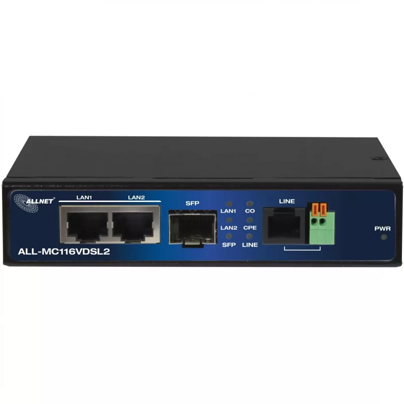 Modem ALLNET ALL-MC116VDSL2 160 Mbit/s 2x RJ45 SFP nero