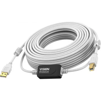 Cavo USB 2.0 Vision bianco 15 m USB A a USB B 0,48 Gbit/s