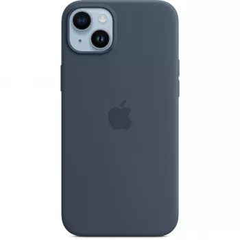 Custodia in silicone con cover Apple iPhone 14 Plus MagSafe blu tempesta