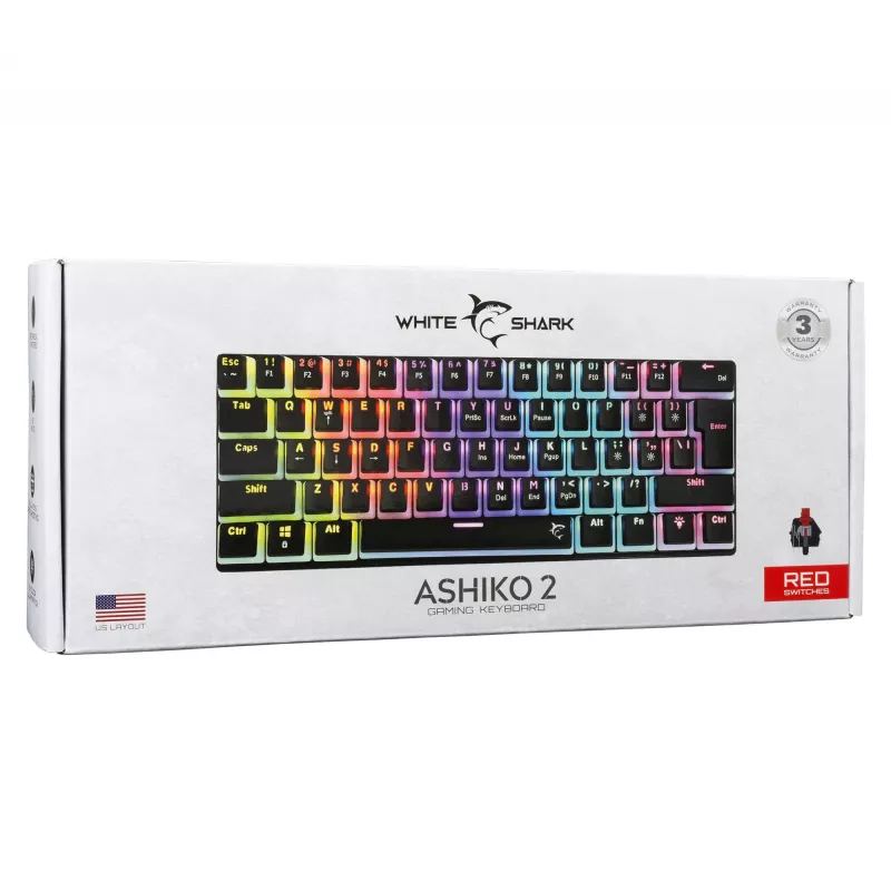 Tastiera gaming White Shark GK-2202 Ashiko 2 nero/rosso layout US