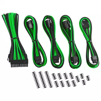Set prolunga cavi CableMod CM-CAB-CKIT-N86KKLG-R — prolunghe di alimentazione 8+6 pin, nero/verde