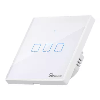 Interruttore luminoso smart da parete Sonoff T2 EU TX 3 canali Wi‑Fi + RF 433