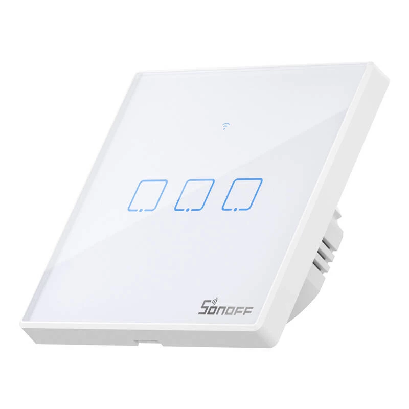 Interruttore luminoso smart da parete Sonoff T2 EU TX 3 canali Wi‑Fi + RF 433