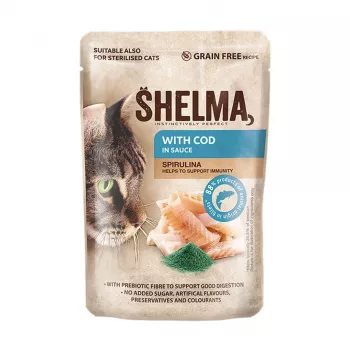 SHELMA con merluzzo in salsa - Cibo umido per gatti - 85 g