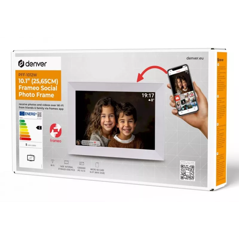 Denver PFF-1012 cornice digitale bianco 25,6 cm (10.1) touchscreen Wi-Fi