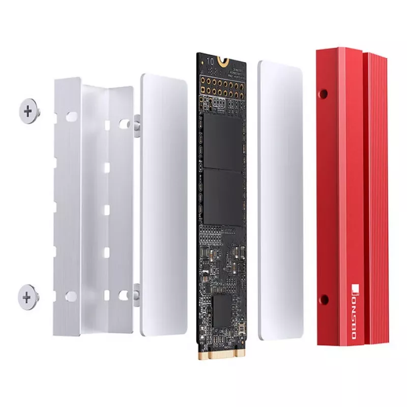 Dissipatore per SSD M.2 Jonsbo M.2-6 RED 2280 dissipatore passivo per unità 2280 NVMe/SATA
