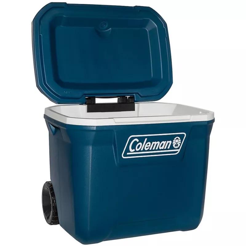 Coleman 50QT Xtreme borsa termica con ruote, blu, plastica, poliuretano (PU), nero, 47 l, 113 kg