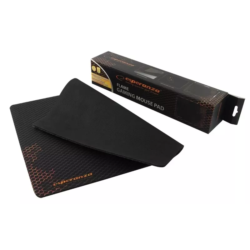 Tappetino mouse ESPERANZA EA146R — tappetino gaming in gomma 440 × 354 × 4 mm, base antiscivolo, nero/rosso