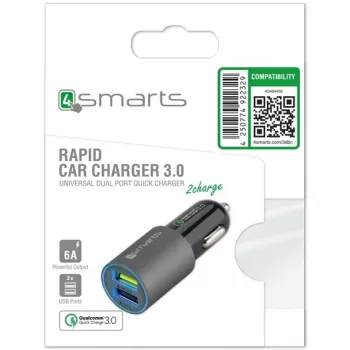 Caricabatterie da auto 4smarts 464458 nero grigio