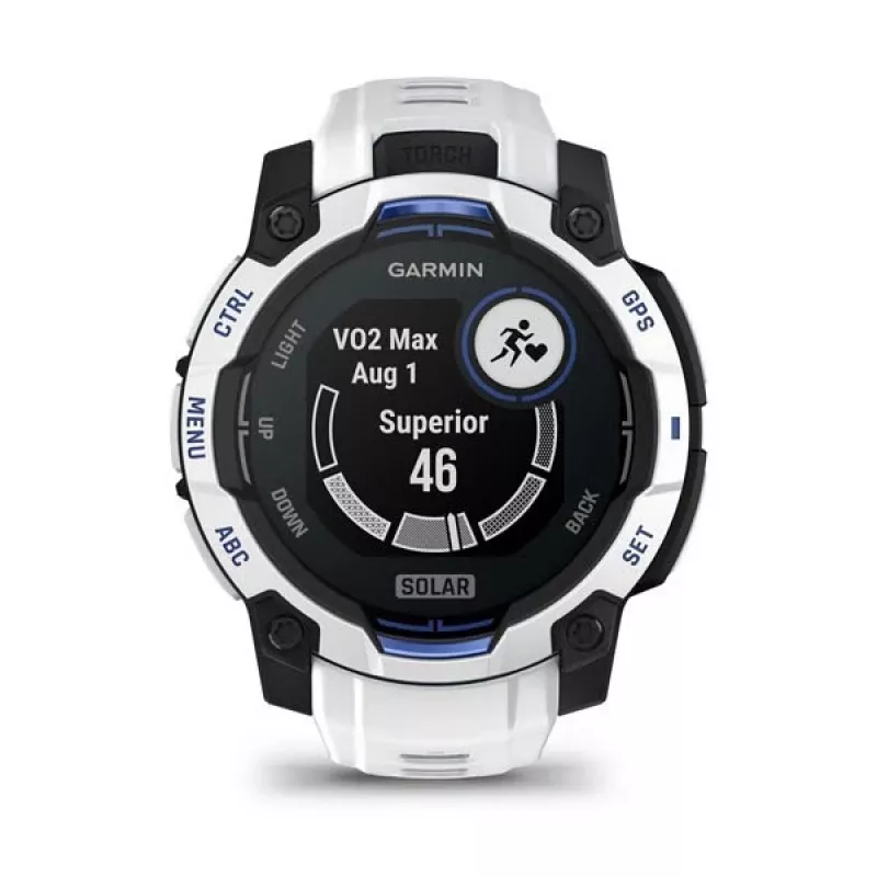 Garmin Instinct 3 Solar smartwatch, 45 mm, Black/Stone White, cinturino in silicone (010-02934-03)