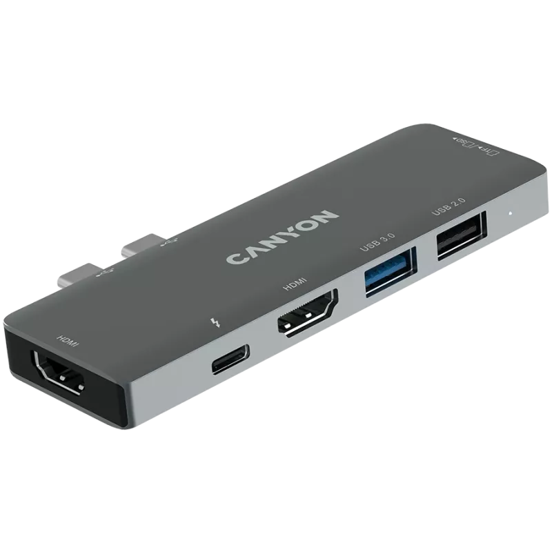Lettore di schede SD Canyon DS-5 USB 2.0 Type-C grigio 60 Hz