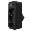 Power splitter MACLEAN MCE248 F/B — 3 prese AC (1x16A, 2x6A) e 4 porte USB (2xUSB‑A, 2xUSB‑C PD 20W), spina EU, nero