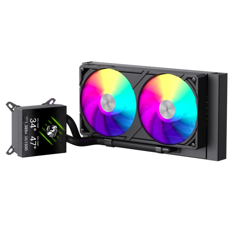 Dissipatore a liquido per CPU Gamemax | GLACIER 240 LCD BK | Intel, AMD