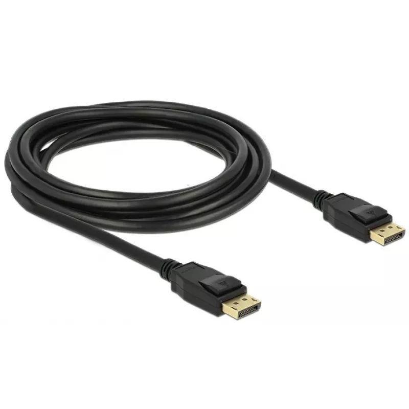Delock - cavo DisplayPort - DisplayPort (M) a DisplayPort (M) - 3 m - con blocco - nero