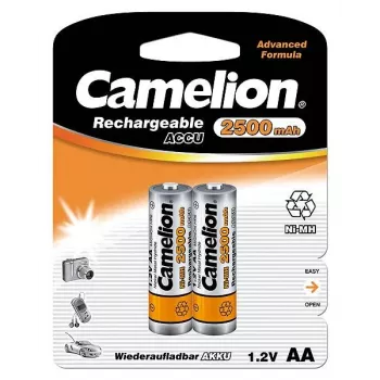 Batterie ricaricabili Ni‑MH AA/HR6 CAMELION 2500 mAh, 2 pezzi