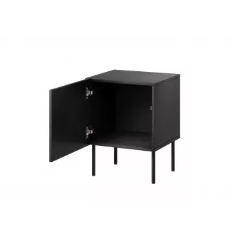 Comodino Cama Meble SIENA set da 2, 44,5×40×59 cm, nero opaco, MDF e truciolare
