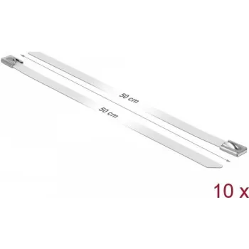 Fascetta per cavi DeLOCK 18824 acciaio inox bianco 500mm 10 pz.