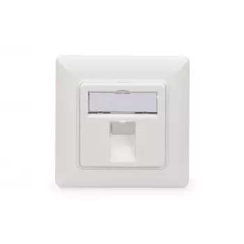 Digitus | Placca a parete per moduli Keystone, tipo tedesco, piastra centrale 50x50 mm, cornice 80x80 mm | DN-93811